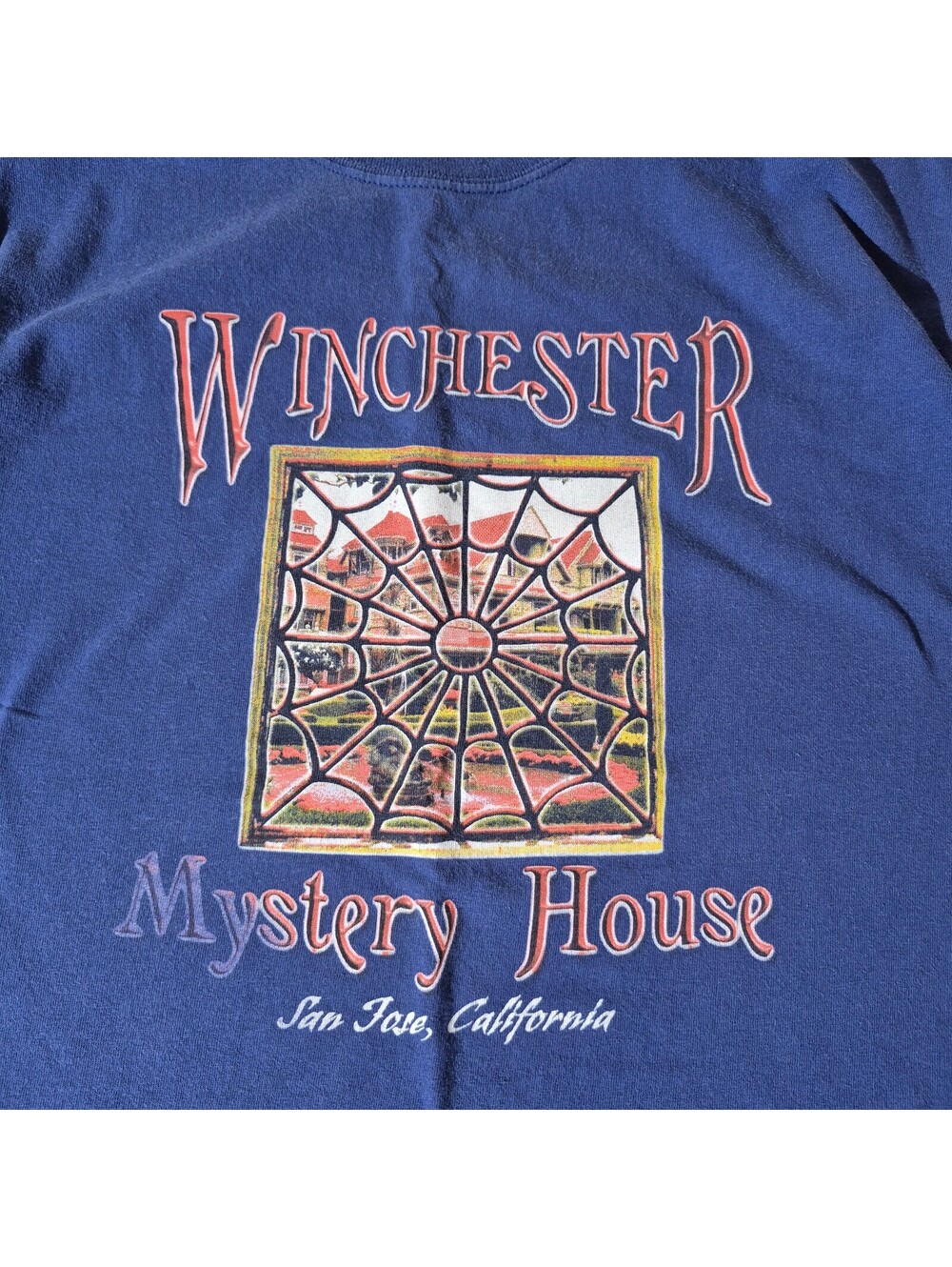00s Vintage Winchester Mystery House L Large blue T-shirt